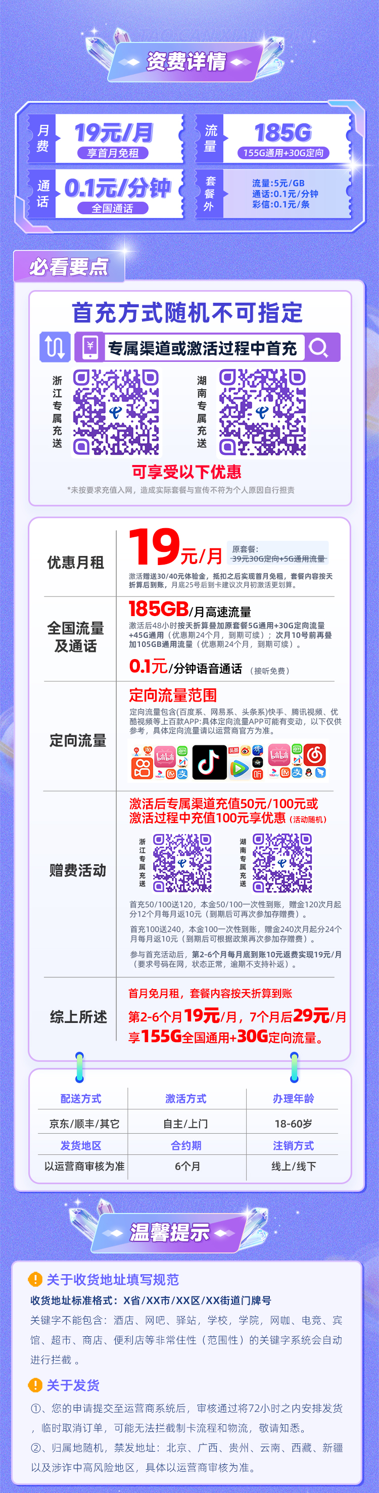 电信星云卡19元月享185G流量  第2张