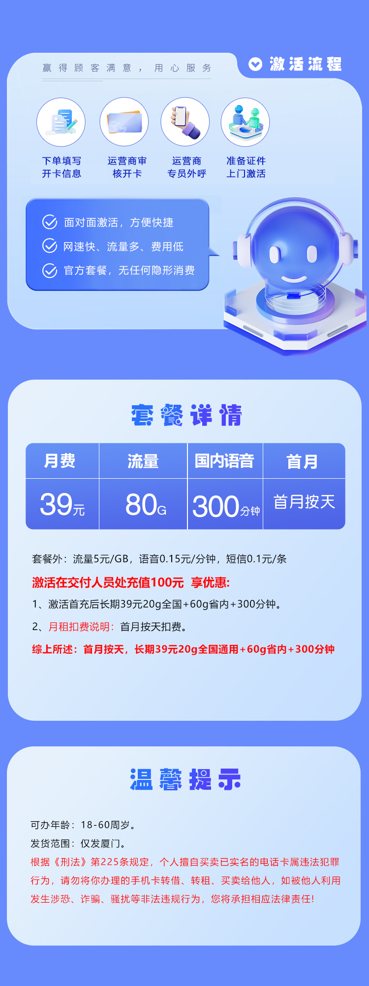 厦门电信专享卡【39元80G+300分钟】  第2张